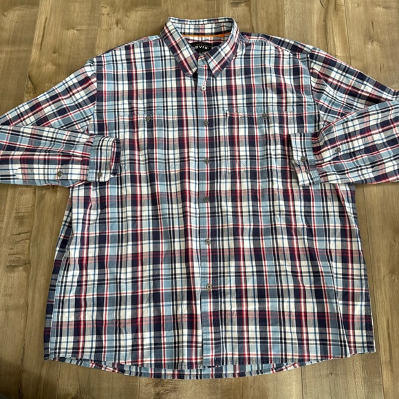 Orvis Other - Orvis Button Up Shirt Men XXL Check Plaid Blue Red White Pocket